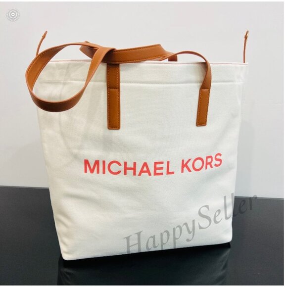 Michael Kors Tote Beach Bag Purse Handbag Carry On Shoulder Bag Logo Weekender - Picture 5 of 8